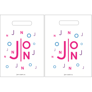 Пакет с логотипом "J:ON", ПВД 80 мкн , 30*20*3 с донной складкой