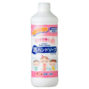 "Mitsuei" "Soft Three" Нежное пенное мыло д/рук с ар. персика (антисептическое), (з/блок), 450 мл