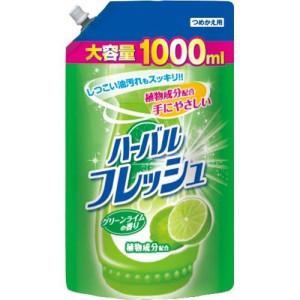 "Mitsuei" Средство для мытья посуды, овощей и фруктов с ароматом лайма 1000 мл. (мягкая упаковка)