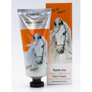 [FarmStay] Крем для рук с лошадиным маслом, visible difference hand cream jeju mayu, 100 гр.