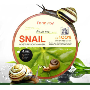 [FarmStay] Гель д/лица и тела многофункциональный с муц. улитки, snail moisture soothing gel, 300 мл