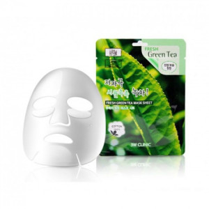 [3W CLINIC] Тканевая маска для лица ЗЕЛЕНЫЙ ЧАЙ Fresh Green tea Mask Sheet