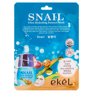 [EKEL] Маска тканевая для лица УЛИТКА, Snail Ultra Hydrating Essense Mask, 25 мл.