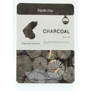 [FarmStay] Маска тканевая для лица с углем, visible difference mask sheet charcoal, 23 мл.