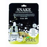 [Ekel] Маска тканевая для лица с экстрактом змеиного яда, snake ultra hydrating essence mask, 25 мл.